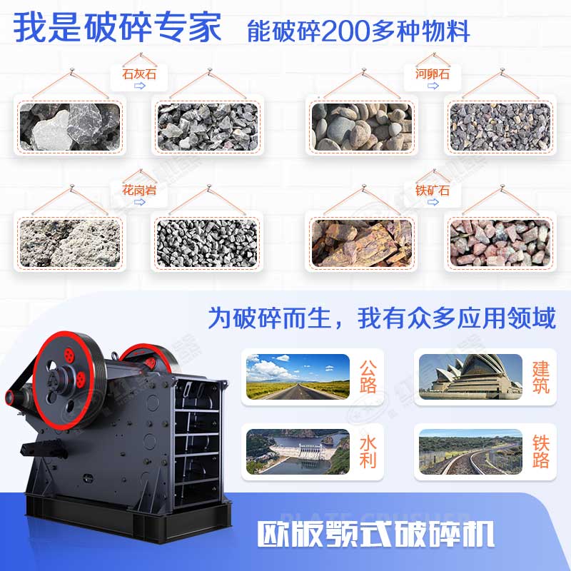 顎式破碎機(jī)能力強(qiáng)、應(yīng)用范圍廣